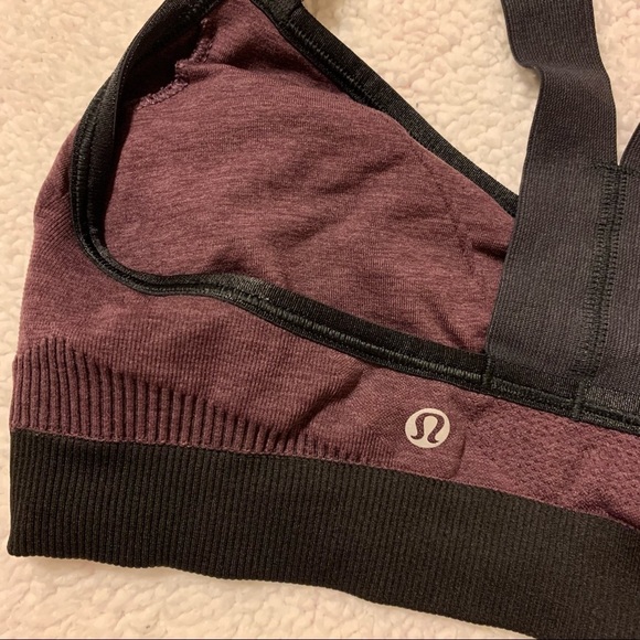 Lululemon Seamless Hold Your Om Sports Bra Bundle of 3 Blue Peach Black Cherry - Picture 9 of 16